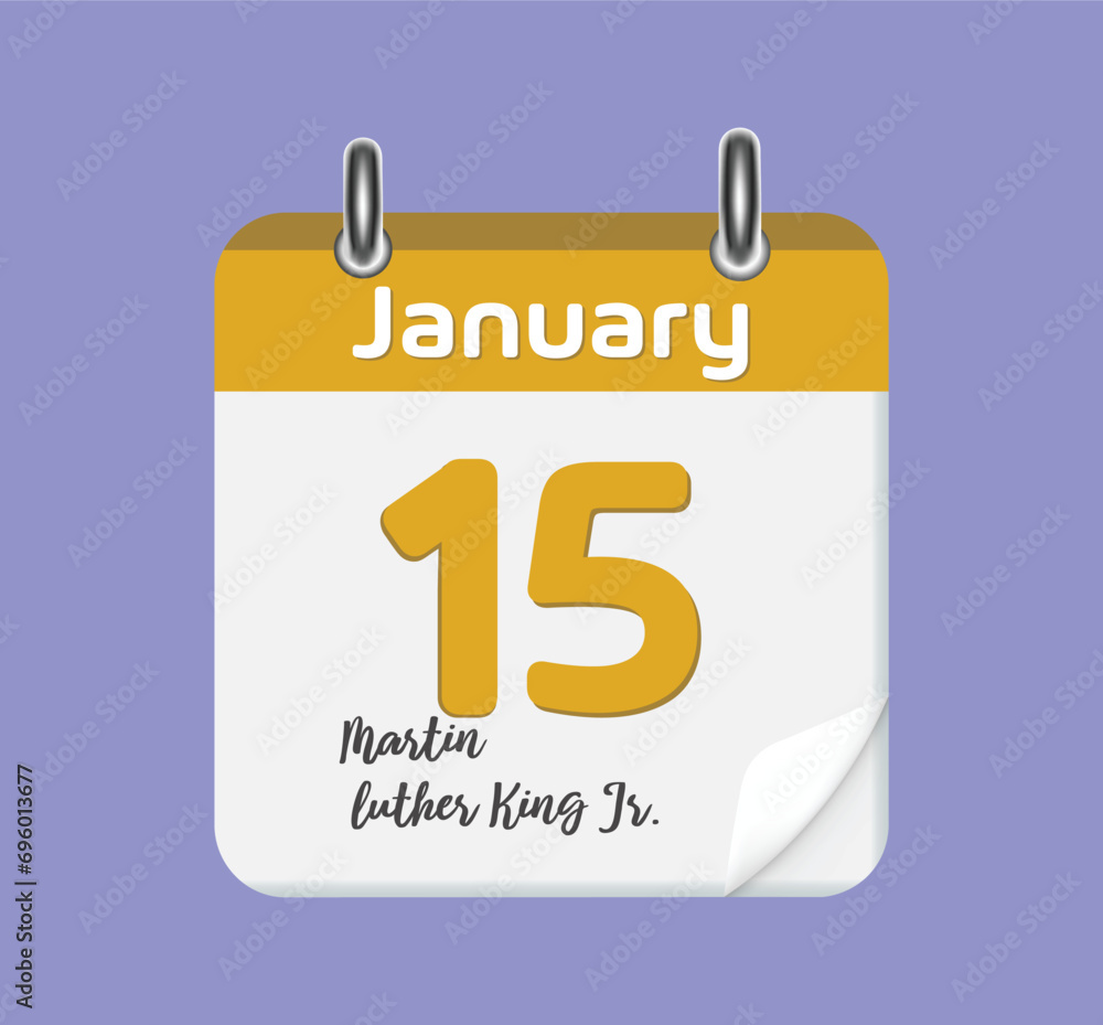 Calendar with the date January 15. Days of the year.