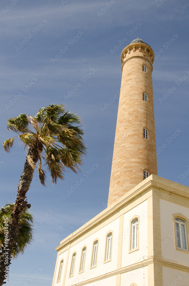 Detail of the Chipiona lighthouse. Chipiona. Cadiz. Andalusia. Spain.