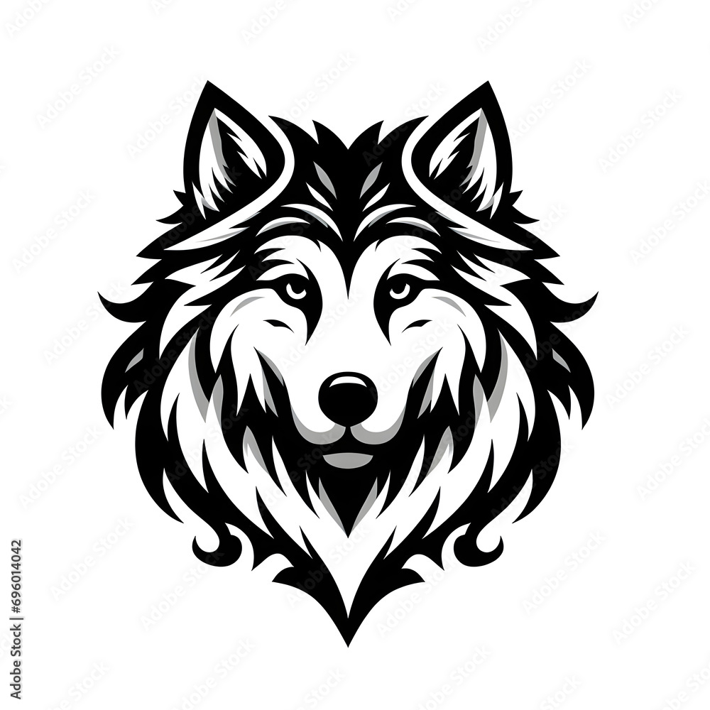 Fototapeta premium A Sophisticated and Elegant Wolf: The Logo that Combines High-Quality Craftsmanship and Modern Aesthetic