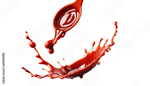 splash of red liquid, png background 