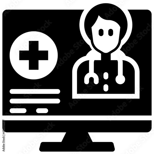online doctor glyph style icons