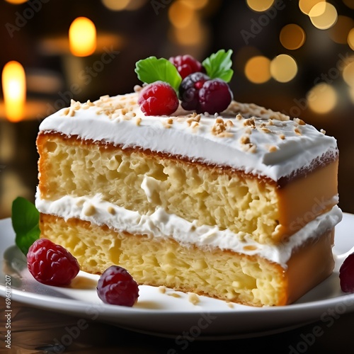 piece of cake with berries