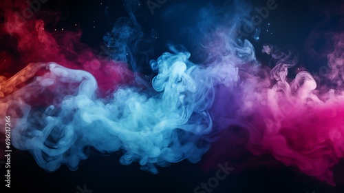 Mystical blue smoke. A magical and smooth blue smoke background, creating a mystical atmosphere with its flowing shapes and ethereal design © Rabbi