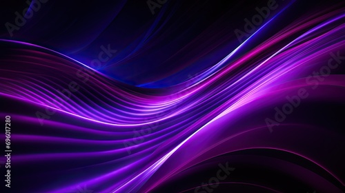 Wallpaper Mural abstract wallpaper. Purple neon lines over black background. modern background. Streaming energy. Particles moving and leaving glowing tracks Torontodigital.ca