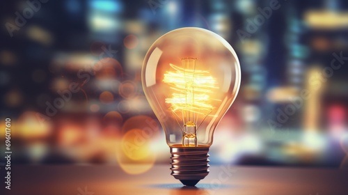 A 3D-rendered model of a business idea bulb illuminating against a backdrop of blurred documents, symbolizing project innovation