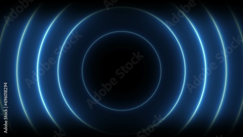 Abstract glowing neon light circle radio waves illustration background 