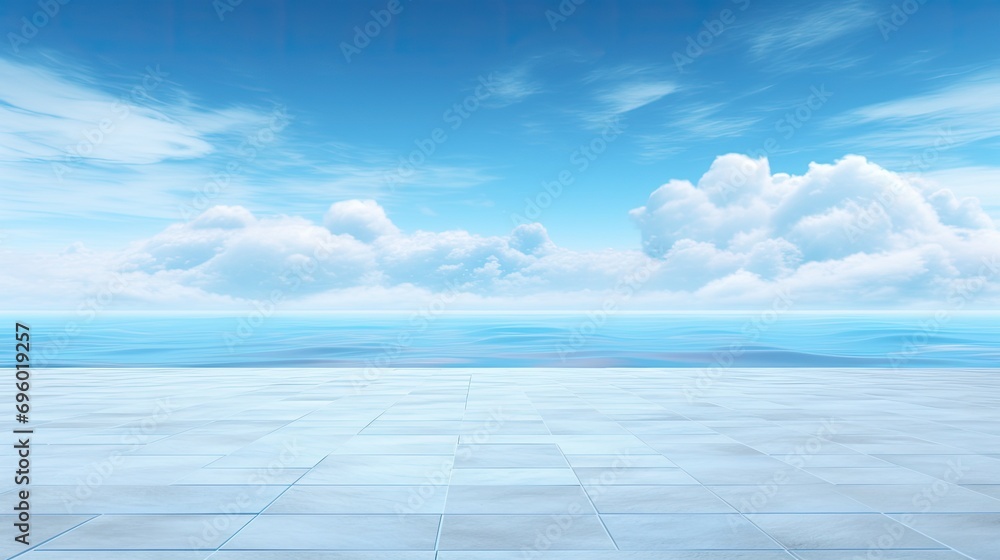 Horizon blue sky background. Generative AI
