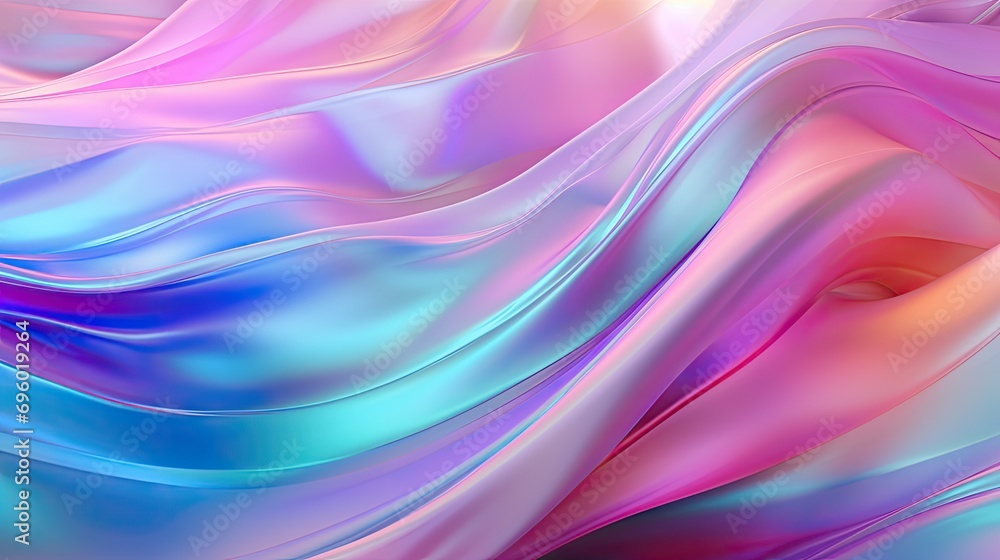 Fototapeta premium Holographic rainbow background. Generative AI