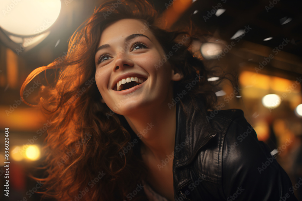 Portrait of a cheerful woman smiling Portrait of a cheerful woman smiling