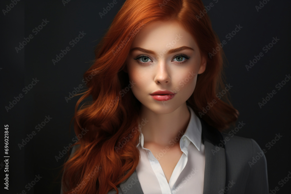 Portrait of a female businesswoman with red hair Portrait of a female businesswoman with red hair
