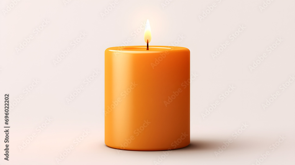 burning candle on a white background burning candle on a white background