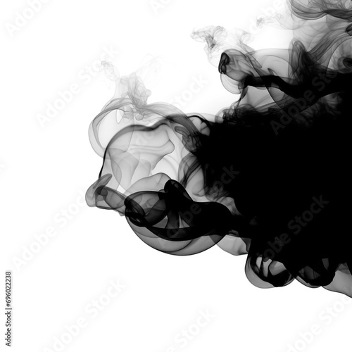 Abstract smoke moves on a white background. Design element for graphics artworks.