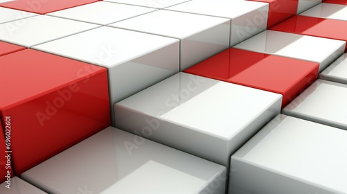Abstract arrangement of white cubes, representing concepts of structure, design, and individuality in a modern and futuristic composition