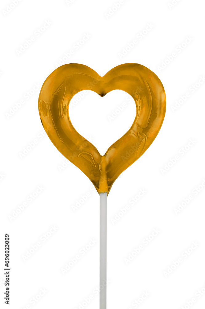Orange lollipop heart shape on a transparent background or PNG file. Clipping path. Heart candy sucker on stick, romantic sweet gift. Love symbol. Valentine's day, Mother's Day. Orange lollipop heart shape on a transparent background or PNG file. Clipping path. Heart candy sucker on stick, romantic sweet gift. Love symbol. Valentine's day, Mother's Day.