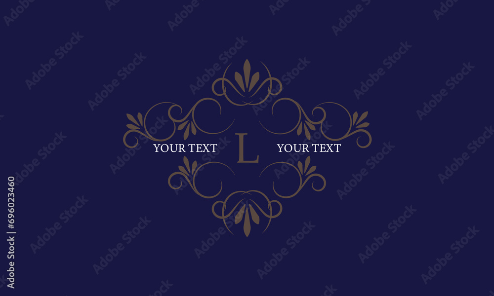 Elegant icon for boutique, restaurant, cafe, hotel, jewelry and fashion with the letter L in the center.