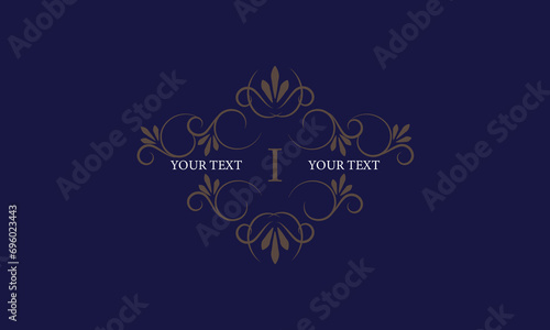 Elegant icon for boutique, restaurant, cafe, hotel, jewelry and fashion with the letter I in the center.