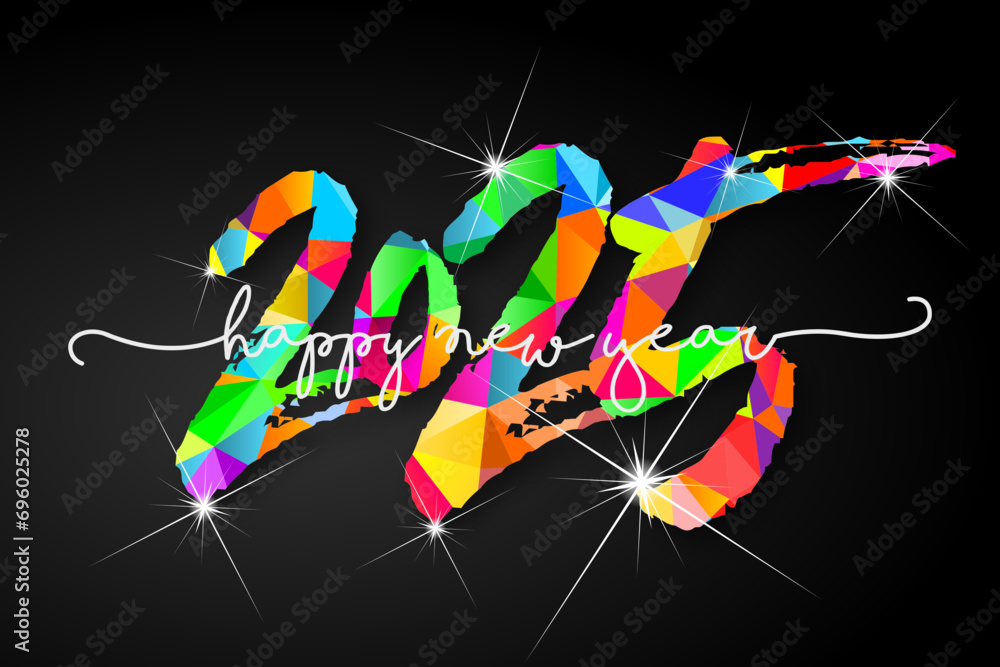 Obraz premium 2025 - happy new year - best wishes modern background with glitter and lights