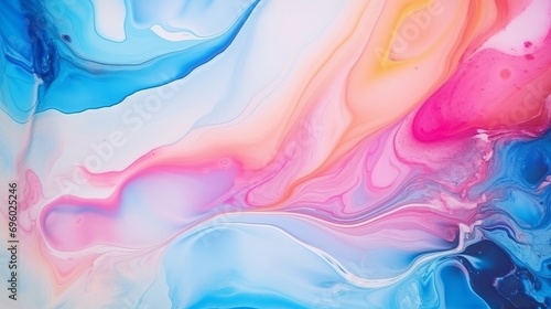 To wrap paper wallpaper, a background design consisting of alcohol ink colors, translucent abstract multicolored marble texture, and mixing acrylic paints with modern fluid art was created