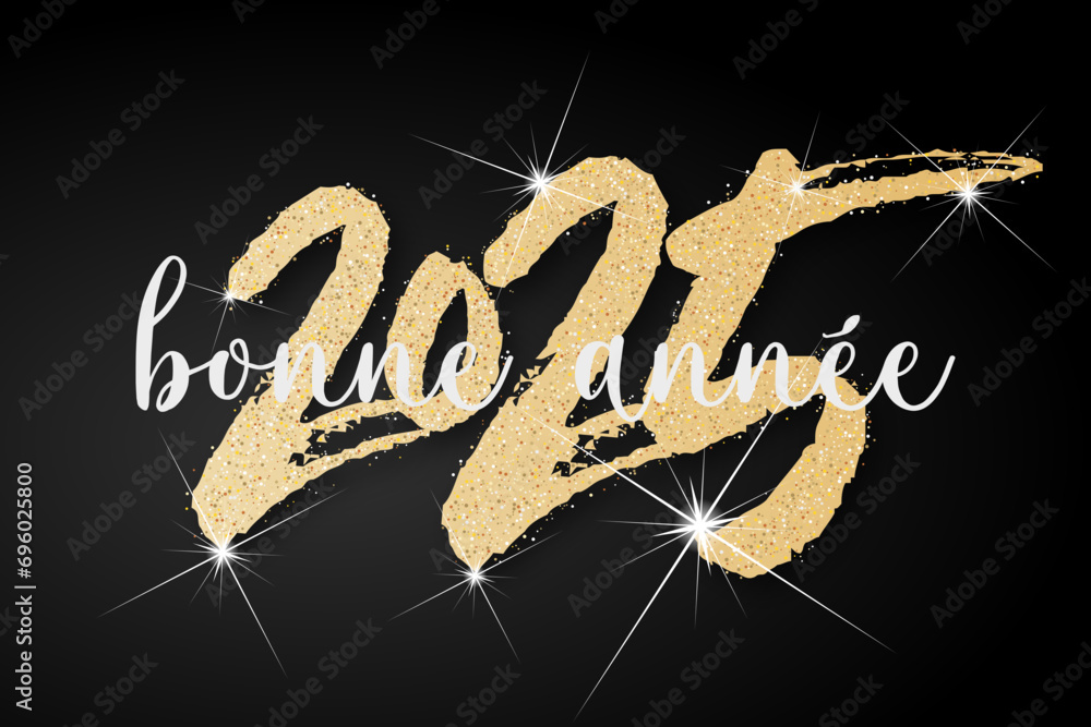 Bonne année meilleurs vœux 2025 vecteur pour affiche, bannière, salutation et célébration du
