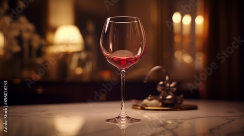 Elegant wine glass filled with a rich red, capturing the velvety essence of Virginia wines