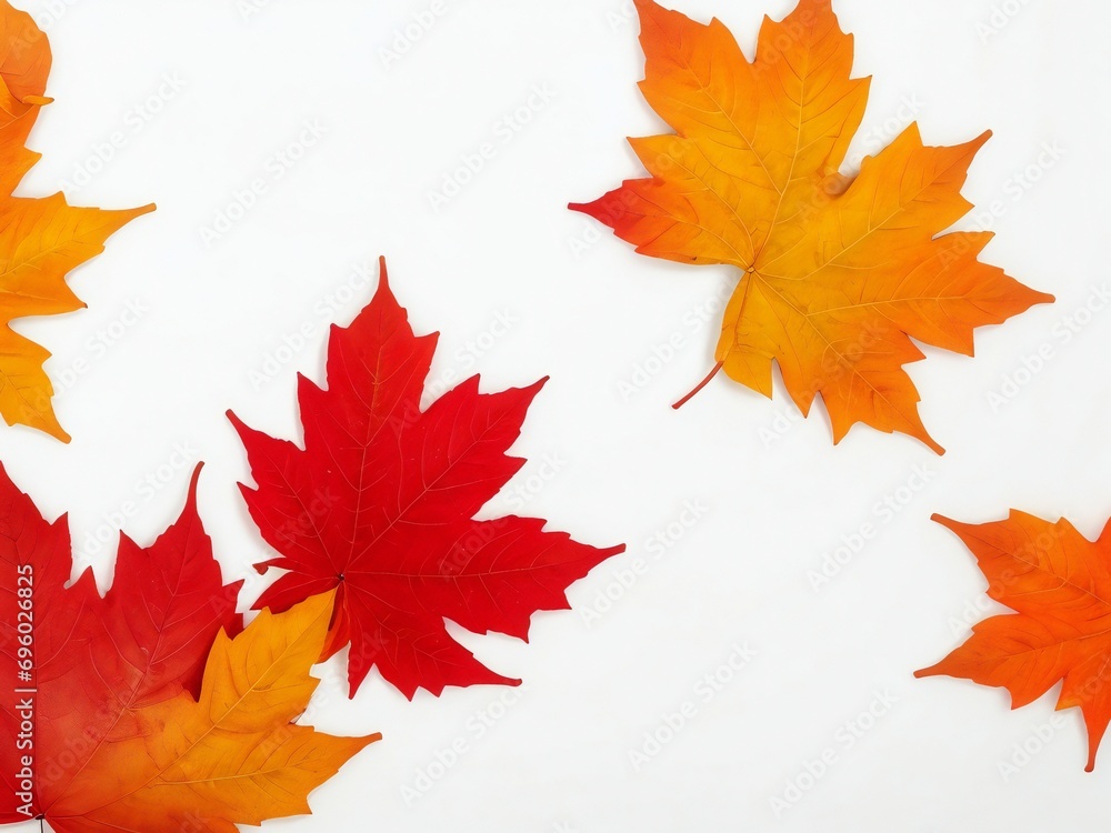 Autumn maple leaves isolated on white background. 3D illustration. Autumn maple leaves isolated on white background. 3D illustration.