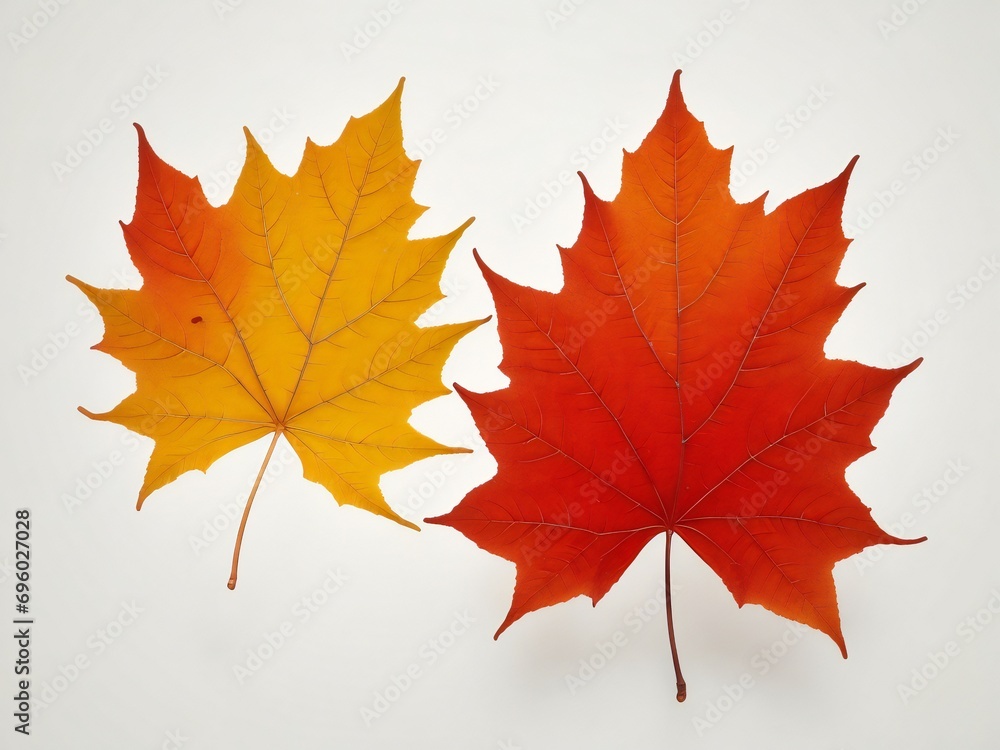 Autumn maple leaves isolated on white background. 3D illustration. Autumn maple leaves isolated on white background. 3D illustration.