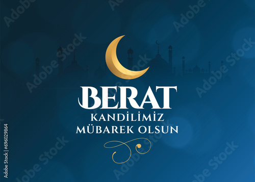 Berat Kandili. Translation: islamic holy night, vector
