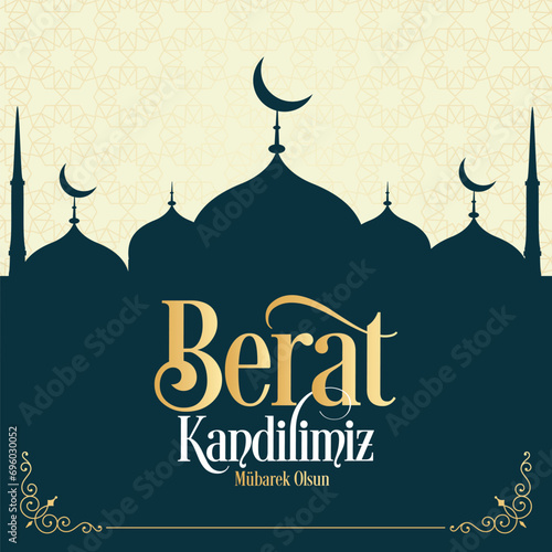 Berat Kandili. Translation: islamic holy night, vector
