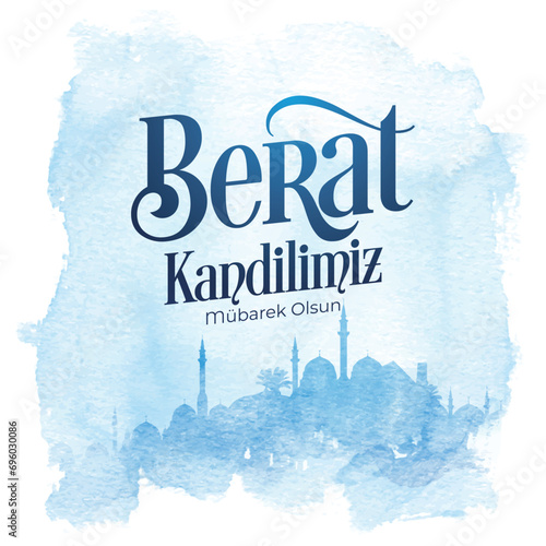 Berat Kandili. Translation: islamic holy night, vector
