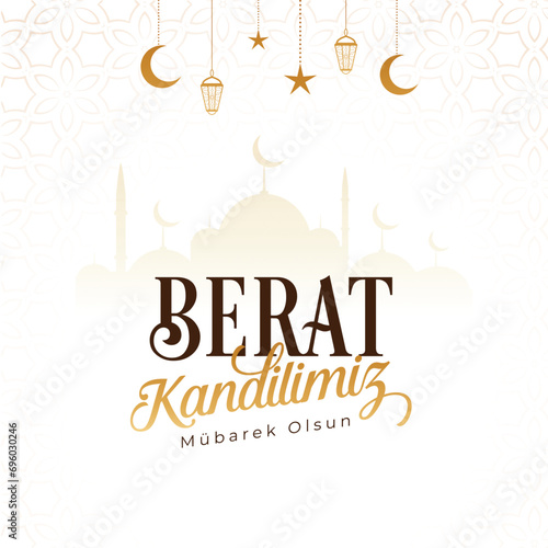 Berat Kandili. Translation: islamic holy night, vector
