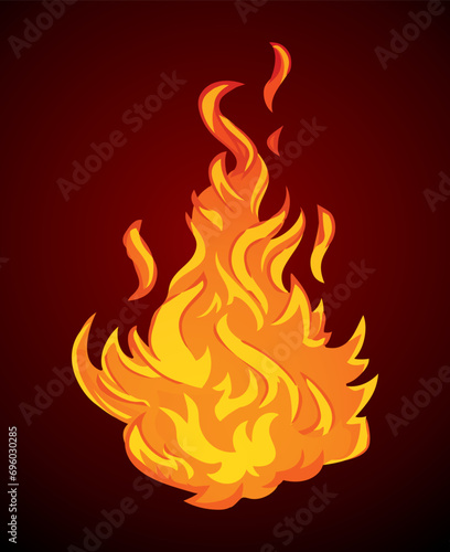 Bright fire background. Vector drawing pattern