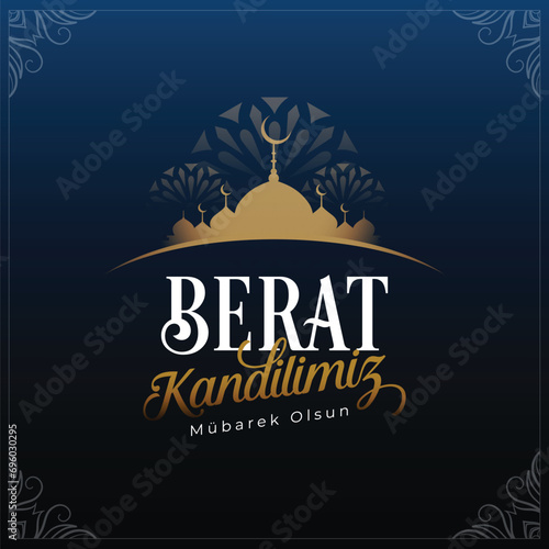 Berat Kandili. Translation: islamic holy night, vector
