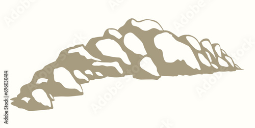 The stones lie on the ground. Vector drawing