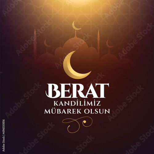 Berat Kandili. Translation: islamic holy night, vector
