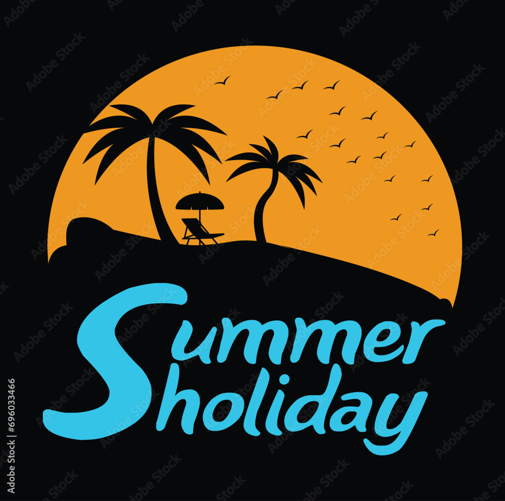 Summer Holidays Vector T Shirt Design