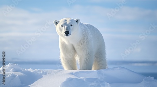 A polar bear can be seen in a frozen landscape in spitsbergen, sweden.
