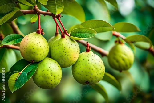These guavas are like nature's jewels, with their rich green color and delicate texture