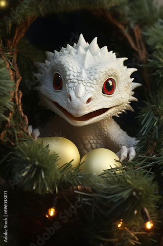 newborn baby white dragon © iredman