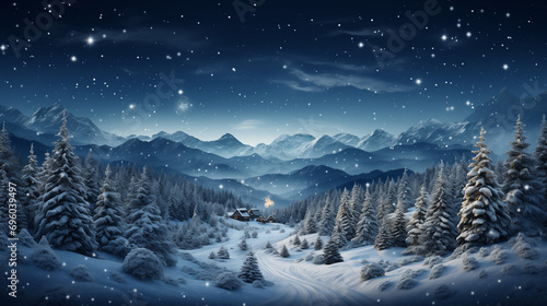 winter landscape with snow,snow covered mountains,winter landscape with mountains, Generative AI