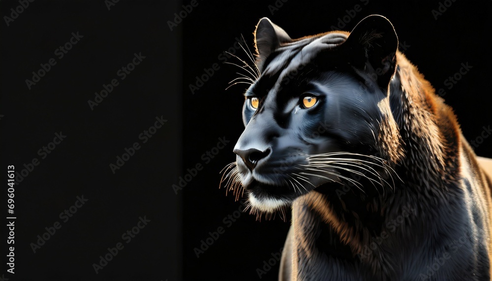 template of a black panther with a black background