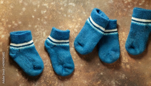 blue baby socks on a textured background