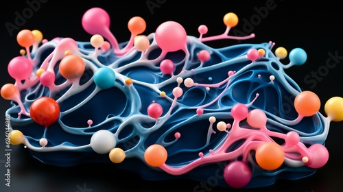 Illustration of Biological Cells, Brain, and Medical Conditions photo
