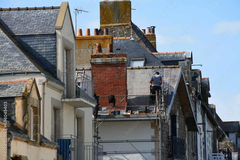 Le Croisic - Rénovation de toiture en ardoise