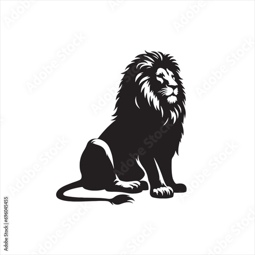 Lion Silhouette: Dynamic and Intricate Vector Art Depiction of the Noble Wildcat in Striking Black Style - Minimallest lion black vector Silhouette 