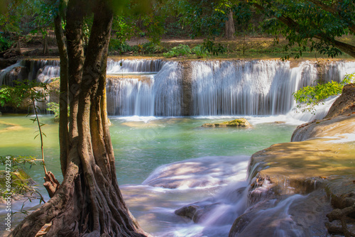 Chet Sao Noi Waterfall, or Seven Little Girls waterfall, a seven tiers of small and beautiful waterfall in Namtok Chet Sao Noi National Park, Saraburi photo