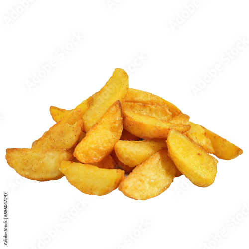 Delicious fried potato wedges 