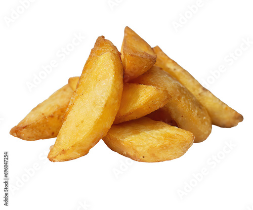 Delicious fried potato wedges 