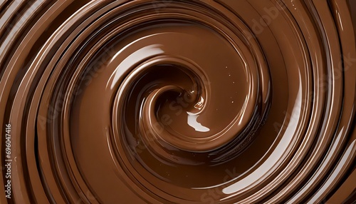 delicioso chocolate derretido formando vórtice, ondas photo