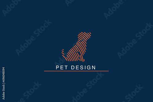 Minimal Line Art Logo of Dog, Pups and Pets
 photo
