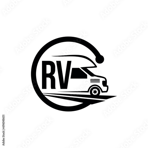 Camping Logo design with RV logomark